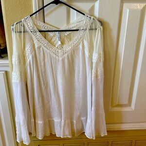 Boho chic Rayon Lace  tunic with bell sleeves fairytale